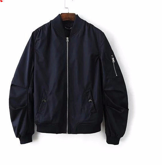 Online discount shop Australia - Mens Solid Flight Wine Red Bomber Jacket Men's Rib Sleeve Zipper Short Air Force Baseball Coats Clothing