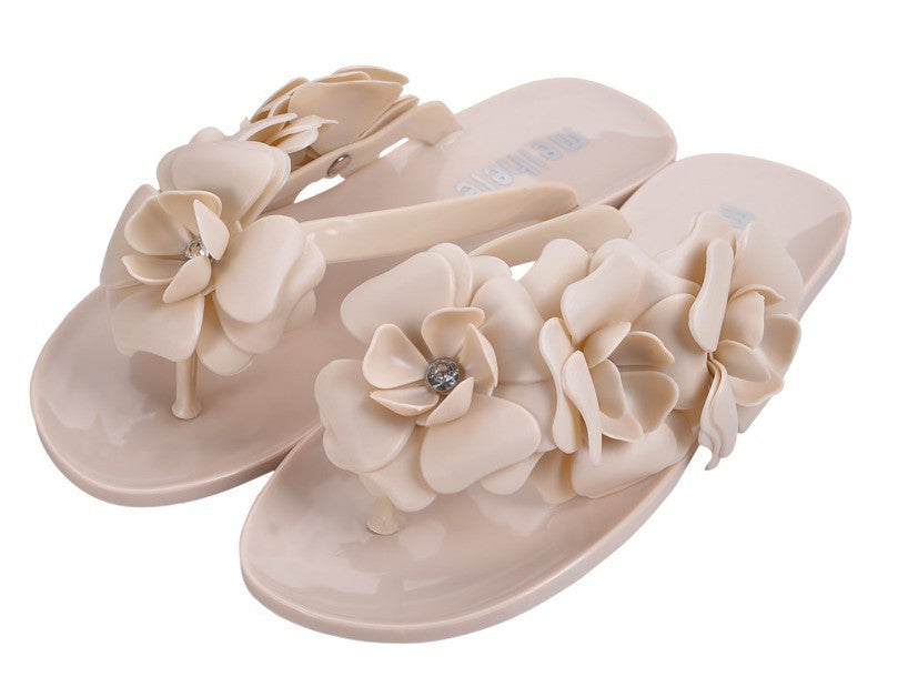 Women Sandals With Beautiful Camellia Flower Sweet Flip Flops XWZ455