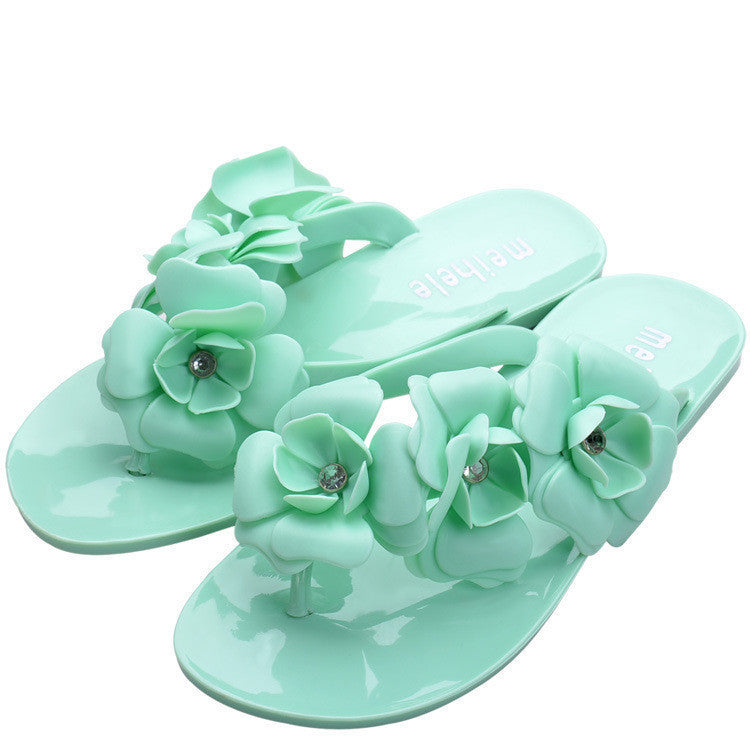 Women Sandals With Beautiful Camellia Flower Sweet Flip Flops XWZ455