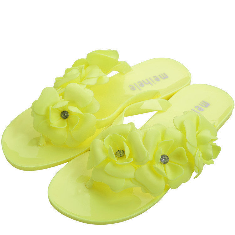 Women Sandals With Beautiful Camellia Flower Sweet Flip Flops XWZ455