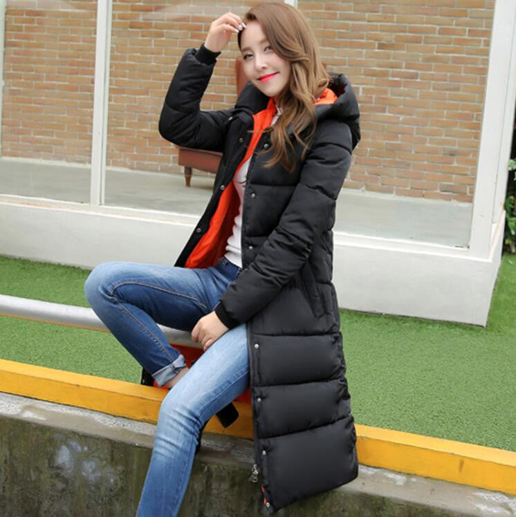 Online discount shop Australia - Fashion  Cotton Padded Jacket Women Slim Thick Stars Print Female Coat Parka Warm Long Jackets Ladies Overcoat