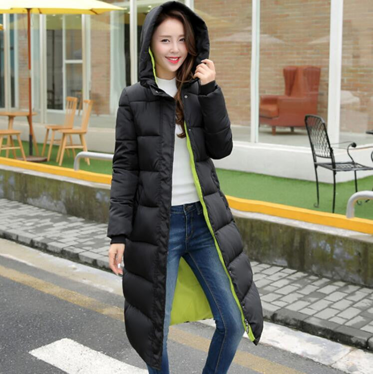 Online discount shop Australia - Fashion  Cotton Padded Jacket Women Slim Thick Stars Print Female Coat Parka Warm Long Jackets Ladies Overcoat