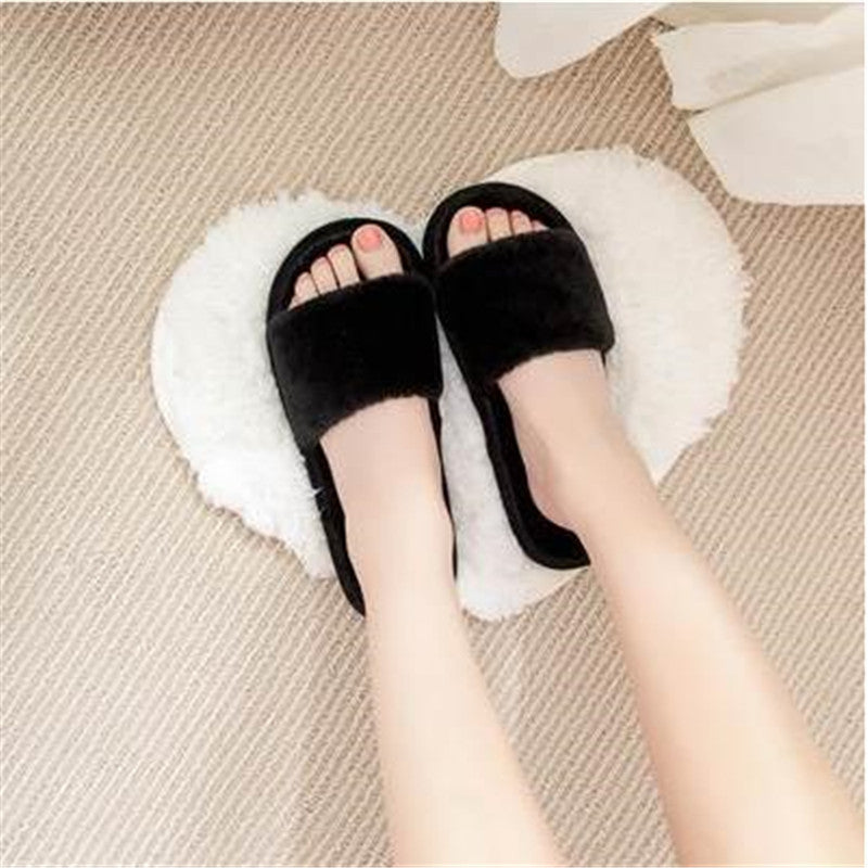 Online discount shop Australia - indoor home lovers cotton drag floor plush slippers female slip-resistant