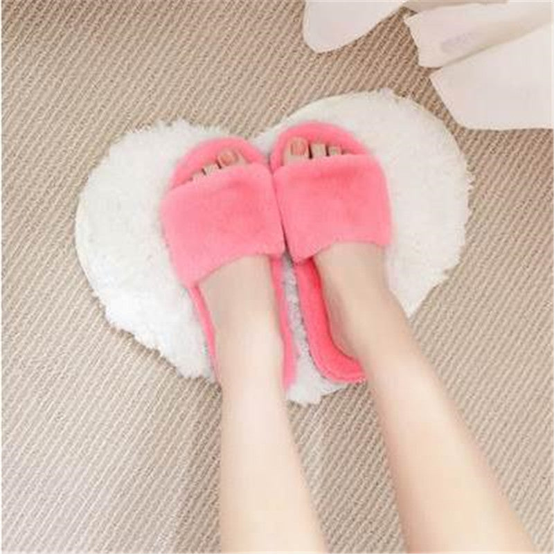 Online discount shop Australia - indoor home lovers cotton drag floor plush slippers female slip-resistant