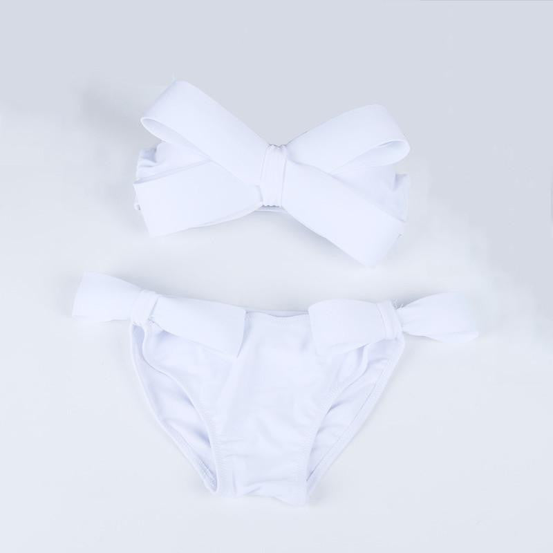 Women Black Swim Wear Solid Swimwear Brazilian Bikini Big Bow Bandeau Beach Wear Halter Swimsuit Push Up Bathing Suit