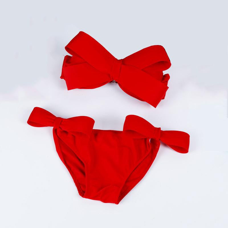 Women Black Swim Wear Solid Swimwear Brazilian Bikini Big Bow Bandeau Beach Wear Halter Swimsuit Push Up Bathing Suit