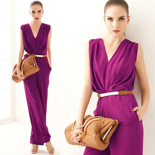 Fashion Overall Elegant Plus Size Waist Jumpsuits & Rompers pants For Women coveralls