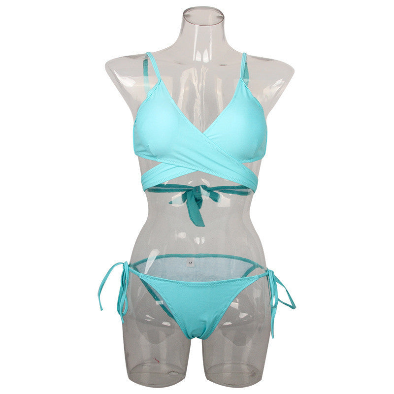Sexy Criss Cross Bikini Brazilian Bandage Swimsuit Women Push Up Swimwear Bikini Set Wrap Top Bathing Suits Biquini - CelebritystyleFashion.com.au online clothing shop australia