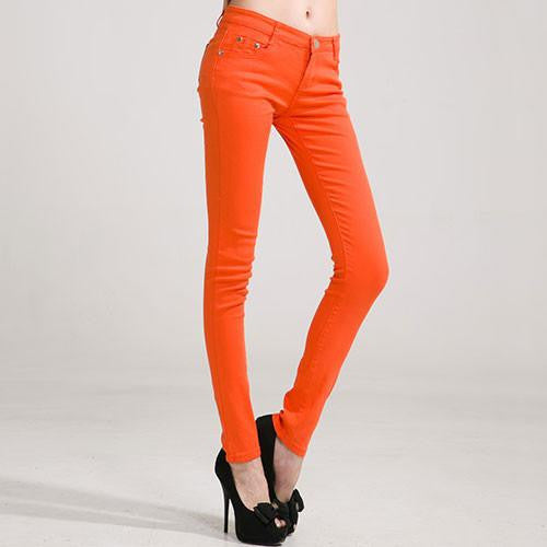 Women's Candy Pants Pencil Trousers Spring Fall Khaki Stretch Pants For Women Slim Ladies Jean Trousers Female