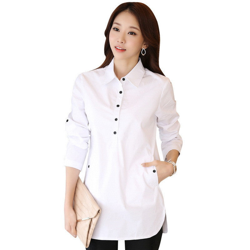 Online discount shop Australia - Elegant Blouse White Shirt Women Size S-3XL Ladies Office Shirts Formal & Casual Cotton Blouse Fashion