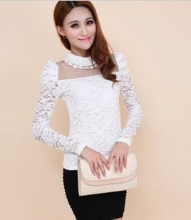 Online discount shop Australia - EAST KNITTING  Fashion Women's Elegant Lace Shirt OL Lace Top Blouse Sexy Blouses