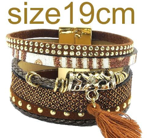 winter leather bracelet have 4 color charm bracelets Bohemian bracelets & bangles Christmas gift for women - CelebritystyleFashion.com.au online clothing shop australia