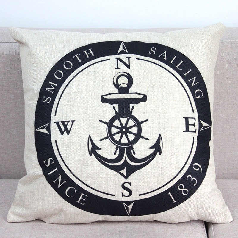 Pillowcase Anchor Pillow Cover Marine Live Anchor Home Pillow case Size 45*45 CM Throw Pillow Covers case