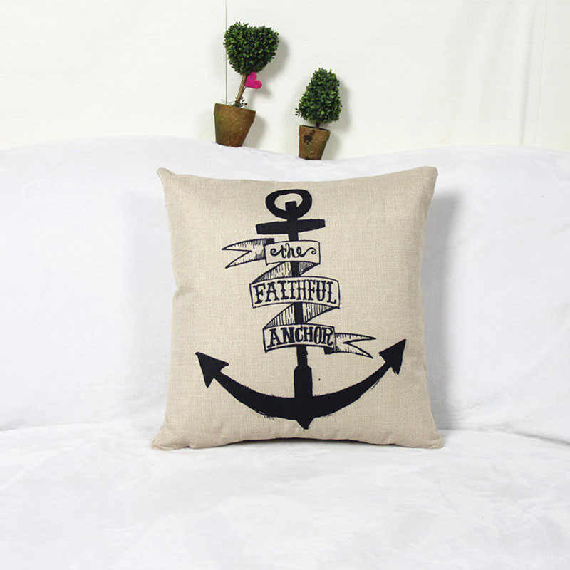 Pillowcase Anchor Pillow Cover Marine Live Anchor Home Pillow case Size 45*45 CM Throw Pillow Covers case