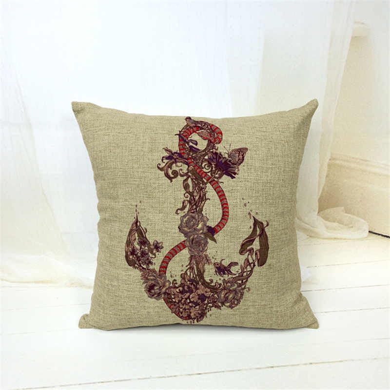 Pillowcase Anchor Pillow Cover Marine Live Anchor Home Pillow case Size 45*45 CM Throw Pillow Covers case