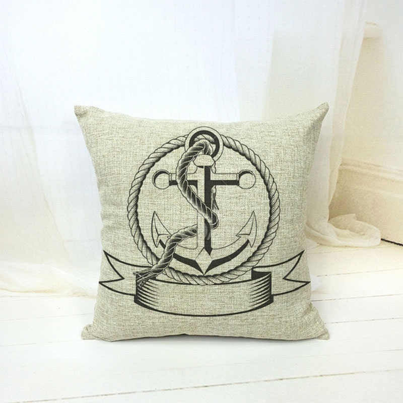 Pillowcase Anchor Pillow Cover Marine Live Anchor Home Pillow case Size 45*45 CM Throw Pillow Covers case
