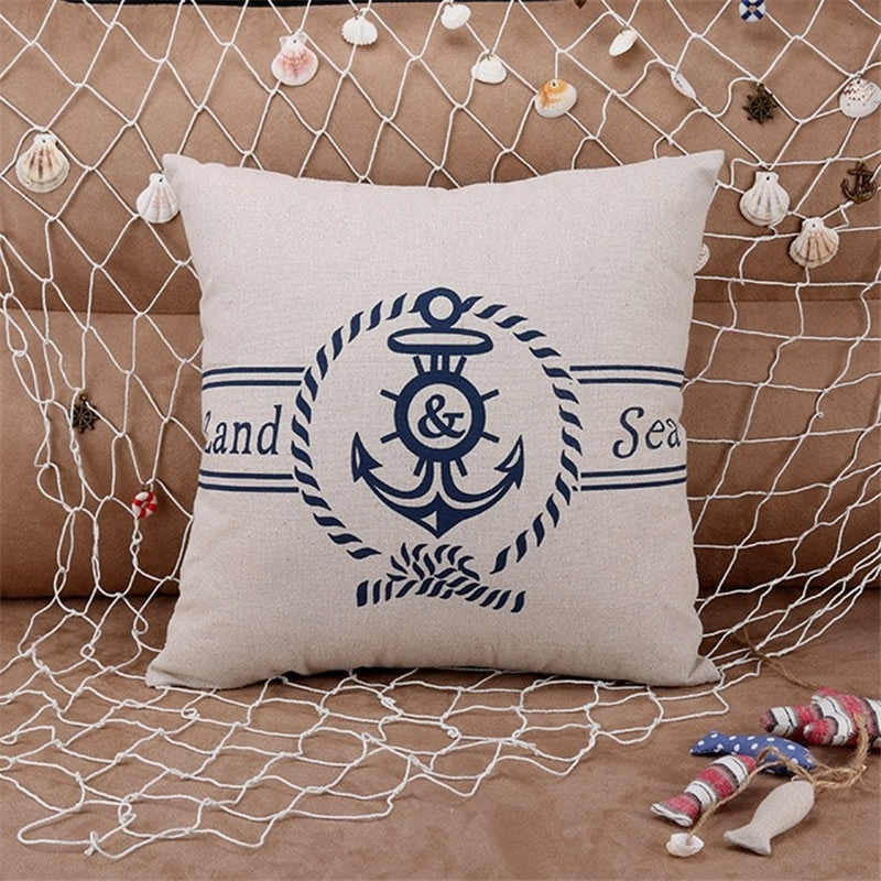 Pillowcase Anchor Pillow Cover Marine Live Anchor Home Pillow case Size 45*45 CM Throw Pillow Covers case