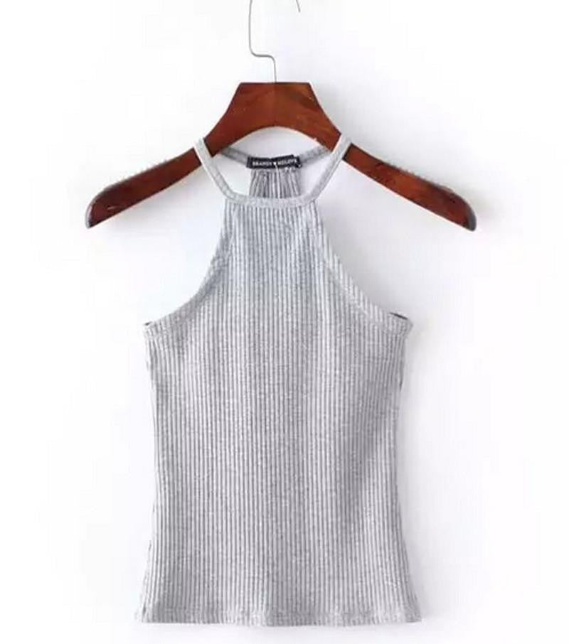 Shoulder Knitted Bustier Crop Top Women Round Neck Elastic Tube Tank Tops Knit Beach Camis Crop Tops 6 Colors