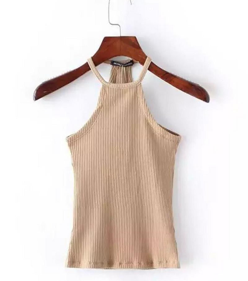 Shoulder Knitted Bustier Crop Top Women Round Neck Elastic Tube Tank Tops Knit Beach Camis Crop Tops 6 Colors