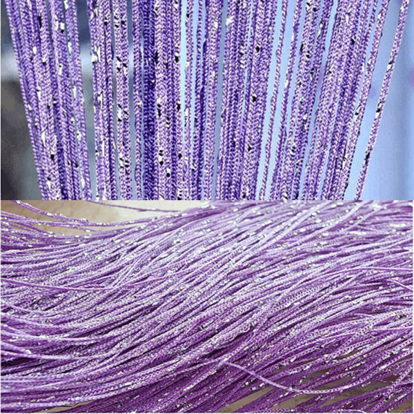 Online discount shop Australia - 13 Colors Vogue Curtain Silver Silk Tassel String 200cm x 100cm Door Window Living Room Divider Curtain Valance