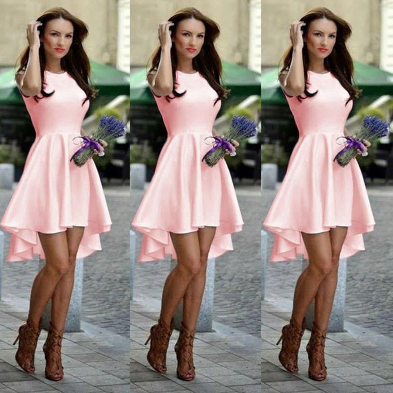 Fashion Summer Dresses O-neck Women Dress A Line Sleeveless Dress For Women Office Wear Vestidos Female LJ3265C