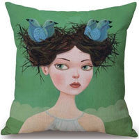 Online discount shop Australia - Modern Simple Plant Decorative Pillow Case Chair Waist Square 45x45cm Cotton Linen Pillow Cover Home Textile Living