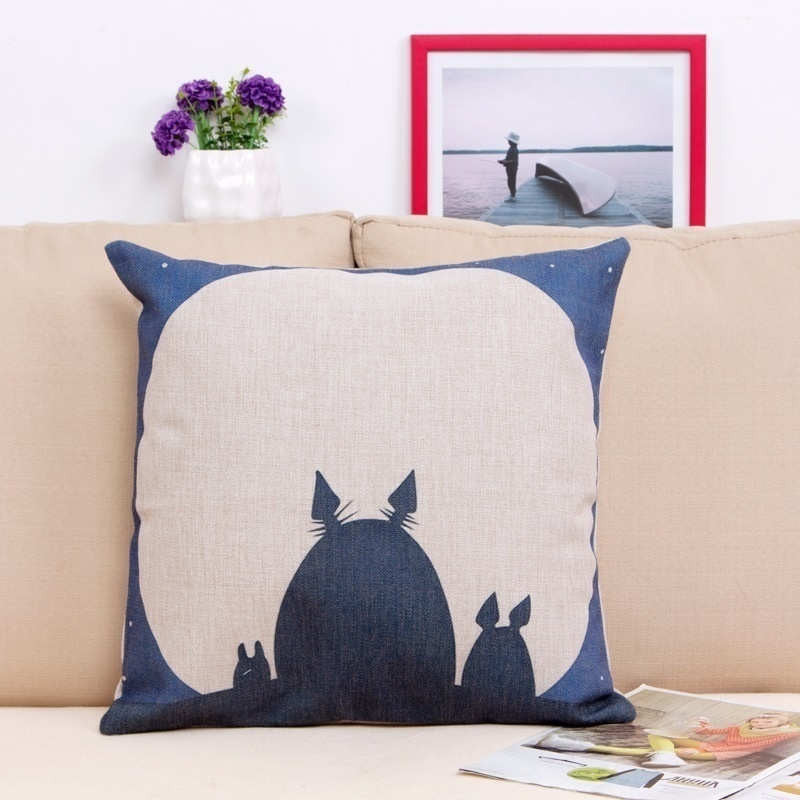 Online discount shop Australia - Cartoon Style Fashion Decorative Cushion Cover Cute Totoro Printed Throw Pillow Cover Car Home Decorative 45x45cm