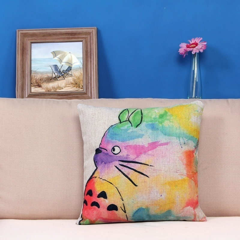 Online discount shop Australia - Cartoon Style Fashion Decorative Cushion Cover Cute Totoro Printed Throw Pillow Cover Car Home Decorative 45x45cm