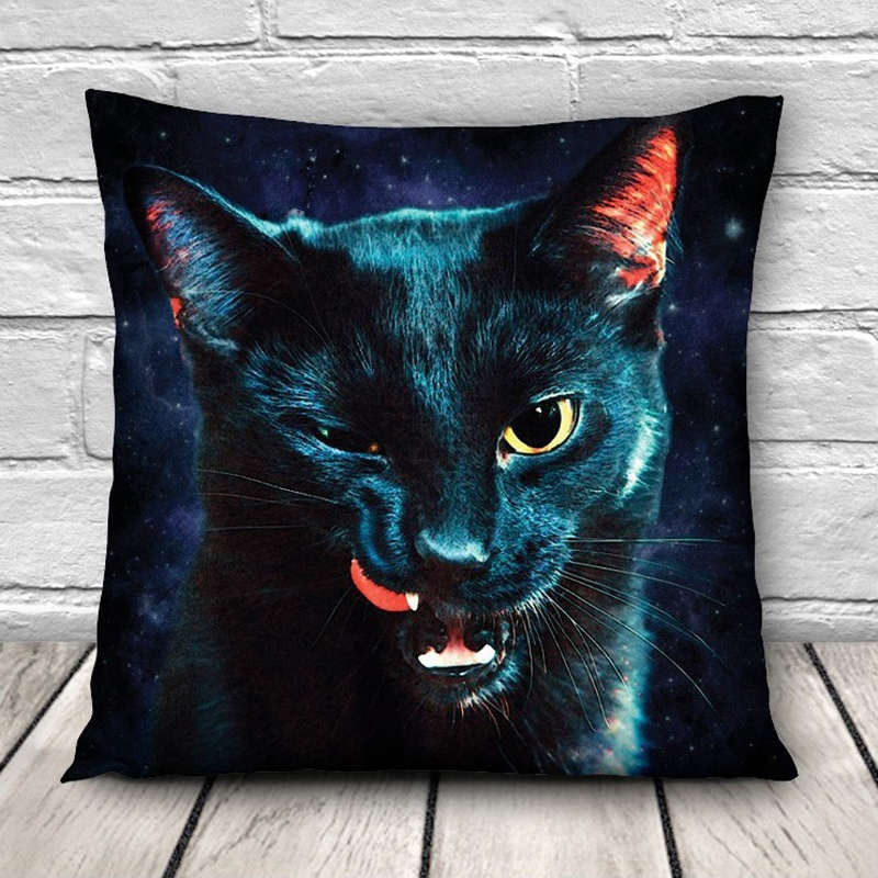 Online discount shop Australia - Cushion Cover Cat Animal Pillow Case Cotton Linen Pillowcase Cushion Cover Size 45*45 Sofa Home Decorative Throw Pillow Cover