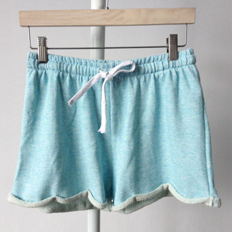 Fashion Women Elastic Waist Tunic Drawstring Elegant Beach Pocket Cuffs Casual Shorts