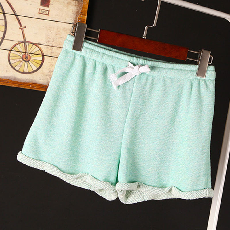 Fashion Women Elastic Waist Tunic Drawstring Elegant Beach Pocket Cuffs Casual Shorts