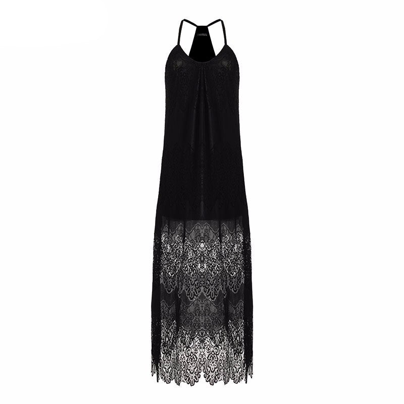 Online discount shop Australia - Long Maxi Dresses Women Boho Vestidos Summer Beach Wear Cream Deep V Neck Split Slip Sleeveless Dresses Plus Size