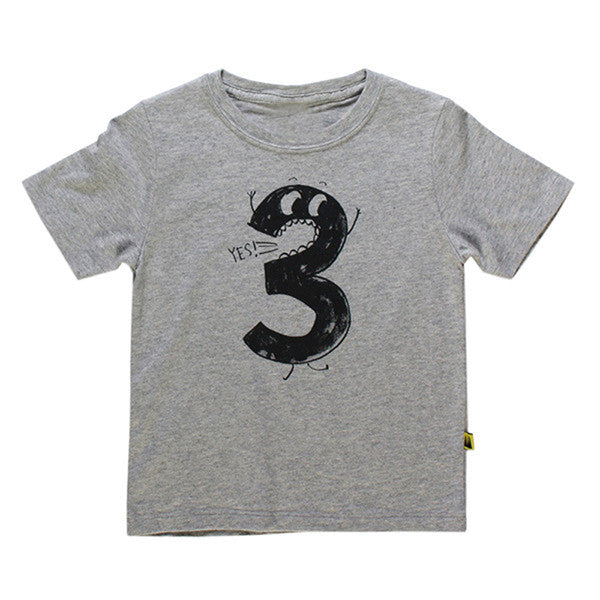 Number Letter Boys Print T shirt For Kids Summer T-shirts Baby Boy Funny Birthday T-shirts Kids Boys Casual Tops CG052 - CelebritystyleFashion.com.au online clothing shop australia