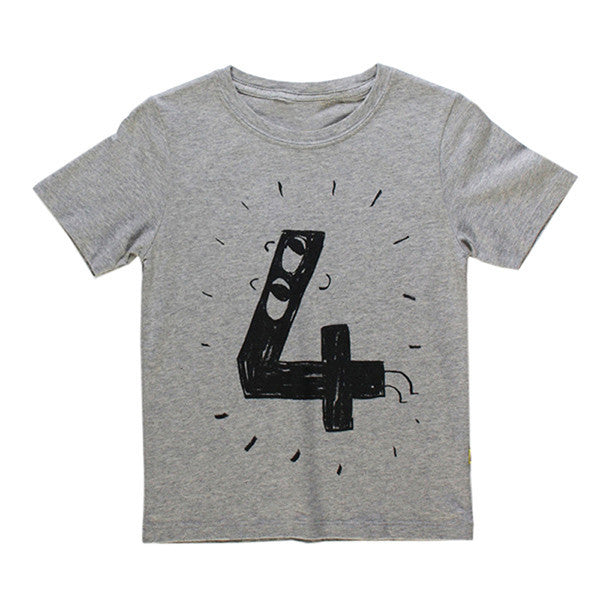 Number Letter Boys Print T shirt For Kids Summer T-shirts Baby Boy Funny Birthday T-shirts Kids Boys Casual Tops CG052 - CelebritystyleFashion.com.au online clothing shop australia