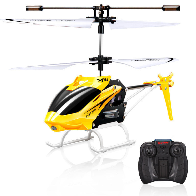 Original Syma W25 2 CH 2 Channel Indoor Mini RC Helicopter with Gyro Crash Resistant Baby toys, Yellow