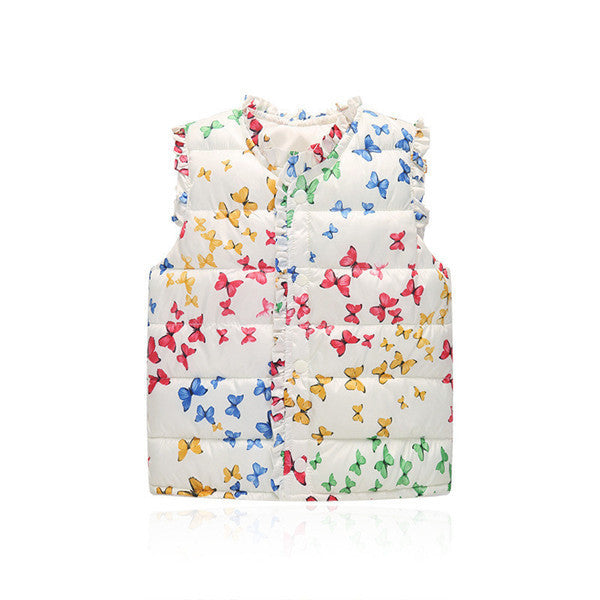 Girls Vests Children's Down Cotton Warm Vest Baby Girls Sweet Floral Waistcoat High Quality Kids Vest Outerwear 2-7 Years - CelebritystyleFashion.com.au online clothing shop australia