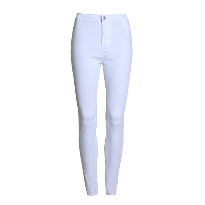 Online discount shop Australia - Fashion Slim Jeans Women Femme Female White Jeans With High Waist Tight Jeans Women's Candy Color New Pants Women Trousers