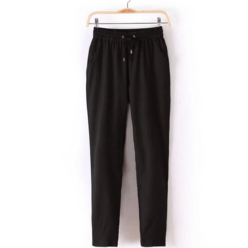 Women Chiffon Pant Casual Harem Pants Women Trousers Pantalones Elastic Waist Loose Drawstring Female 05