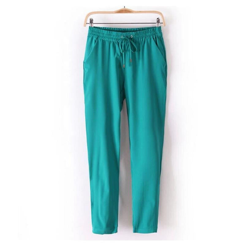Women Chiffon Pant Casual Harem Pants Women Trousers Pantalones Elastic Waist Loose Drawstring Female 05