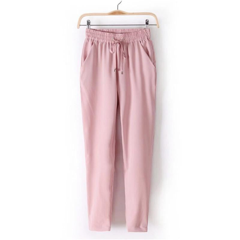 Women Chiffon Pant Casual Harem Pants Women Trousers Pantalones Elastic Waist Loose Drawstring Female 05