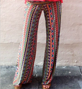 Summer Women Pants Casual High Waist Flare Wide Leg Long Pants Palazzo Trousers Floral Plus Size Classic Pant Preppy