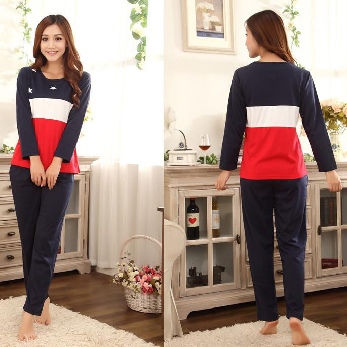 Women Pajama Sets Cartoon nightgown for women female girl O-Neck Long Sleeve Sleepwear