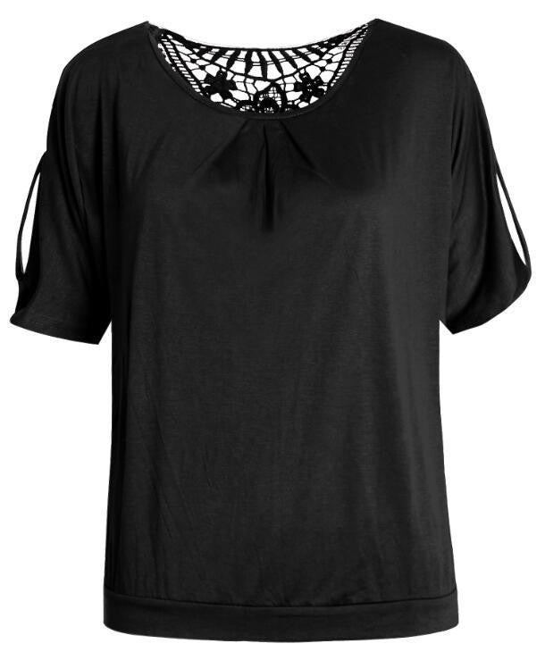 T Shirt Fashion Women Loose tops Ladies Lace Top t-shirt Casual t-shirt Tops plus size