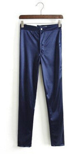 Online discount shop Australia - Disco Pencil Pants Trousers high waist dance Shiny Skinny Gold White Pink nylon spandex stretch women ladies female sexy