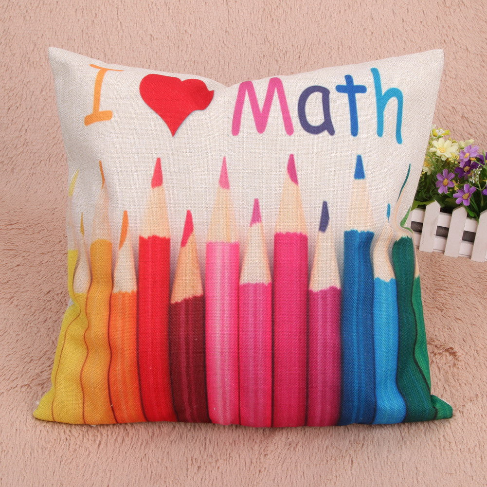 Online discount shop Australia - Fashion Natural Creative Pencil Pattern Cotton Pillow Cushion With Hidden Zip 45cm * 45cm * 1cm Home Textile
