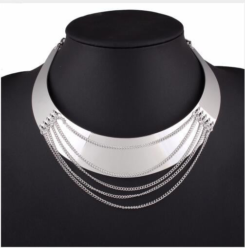 Fashion Jewelry Gold Chain Smooth Metal Choker Necklaces For Women Bijoux Collier Ras Du Cou Chunky Statement Necklace - CelebritystyleFashion.com.au online clothing shop australia