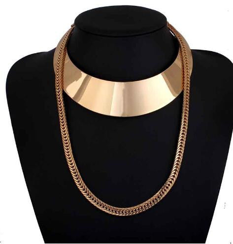 Fashion Jewelry Gold Chain Smooth Metal Choker Necklaces For Women Bijoux Collier Ras Du Cou Chunky Statement Necklace - CelebritystyleFashion.com.au online clothing shop australia