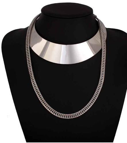 Fashion Jewelry Gold Chain Smooth Metal Choker Necklaces For Women Bijoux Collier Ras Du Cou Chunky Statement Necklace - CelebritystyleFashion.com.au online clothing shop australia