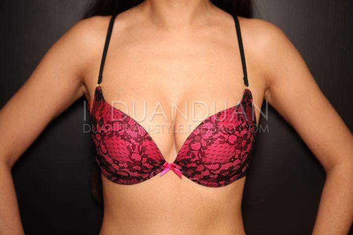 Deep V-neck Full Lace Floral Princess Underwear Bra Set Vs Push Up Bra With Thong Set