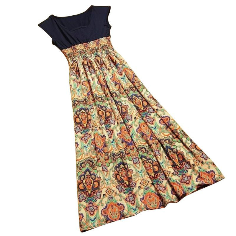 Online discount shop Australia - Fashion Cheap Clothes China Women Dress Print Bohemian Beach Femininas Brand Casual Female Vestidos Long Dress Style